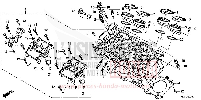 CULASSE von CBR1000RR "Fireblade" ROSS WHITE (NH196KA) von 2013